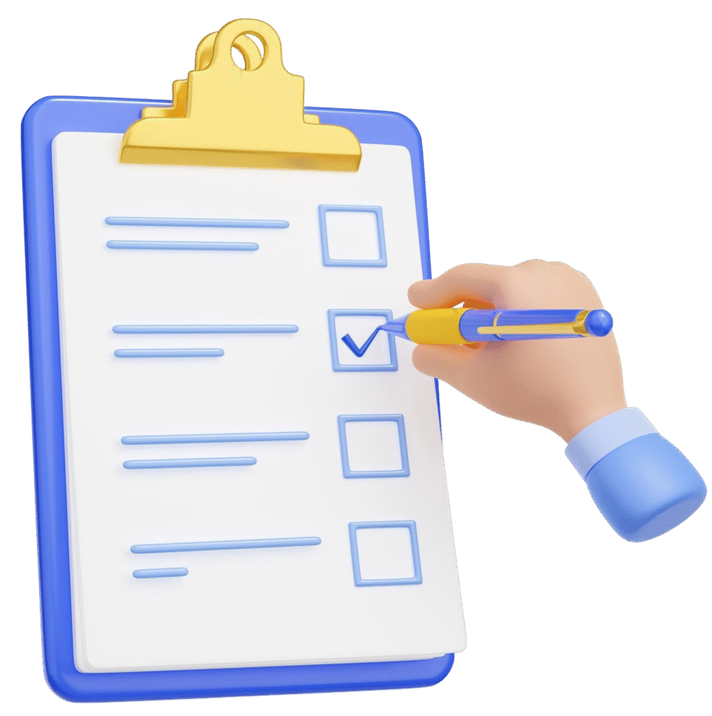 3d-illustration-hand-putting-tick-paper